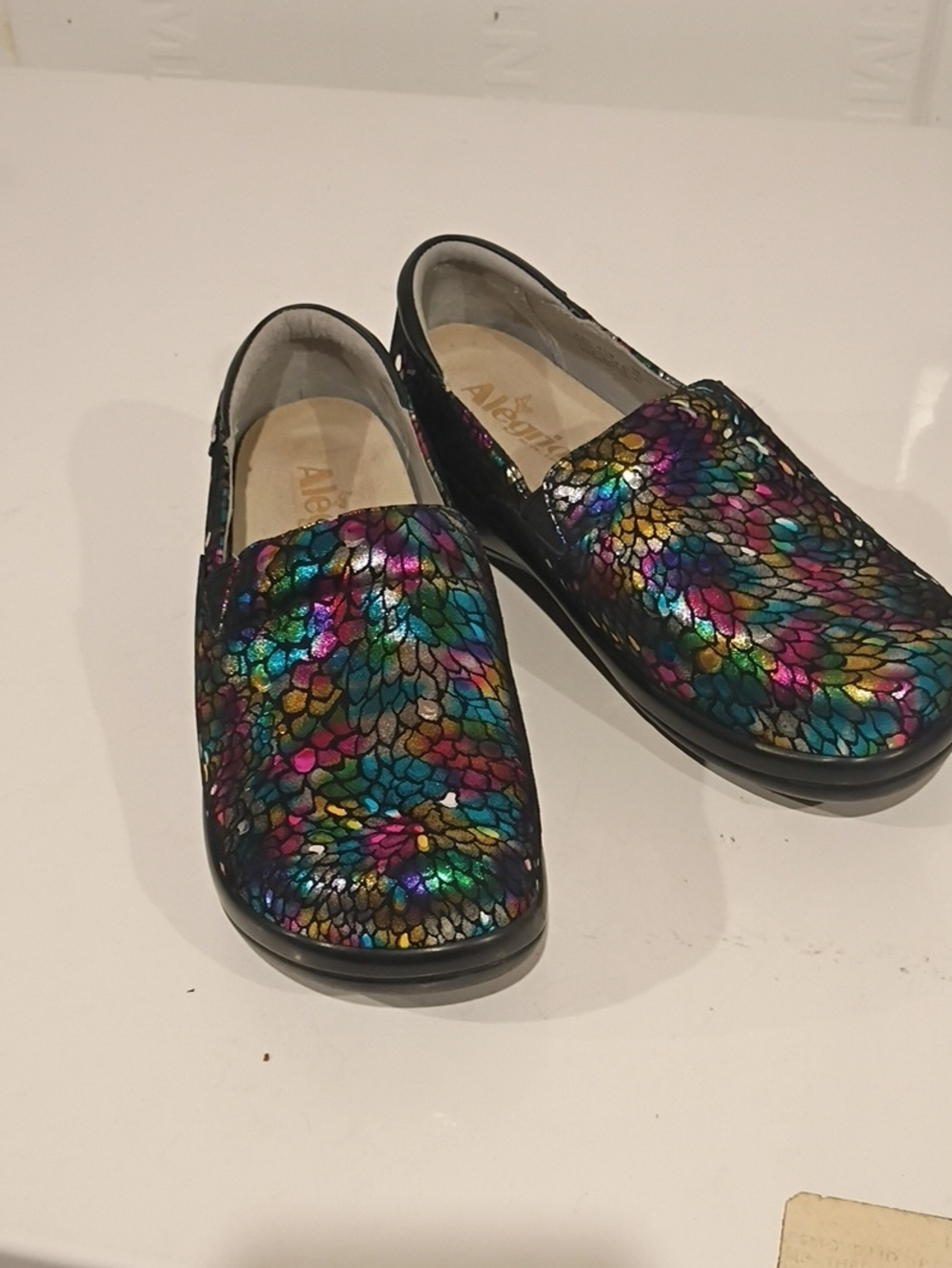 Alegria Iridescent Rainbow Scale Slip-On Shoes